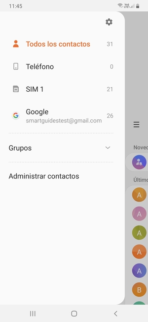 Seleccione Administrar contactos