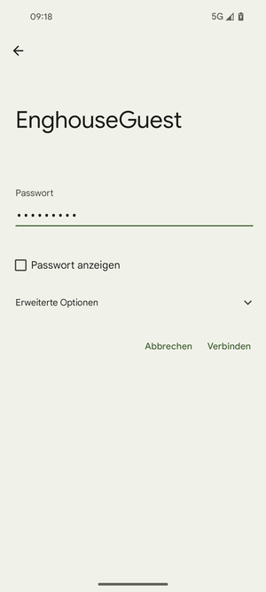 Geben Sie das WLAN-Passwort ein und wählen Sie Verbinden