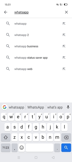 Enter the app name and select Search