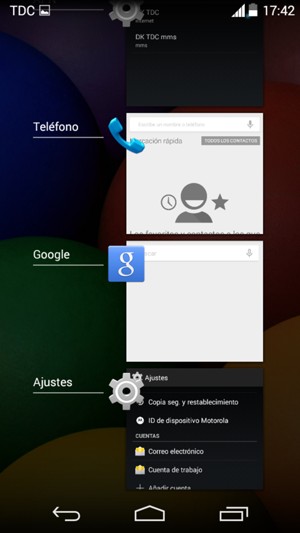 Deslice las aplicaciones a la derecha para cerrarlas