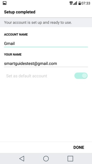 Give your account a name and enter your name. Select DONE