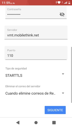 Desplácese y seleccione Tipo de seguridad