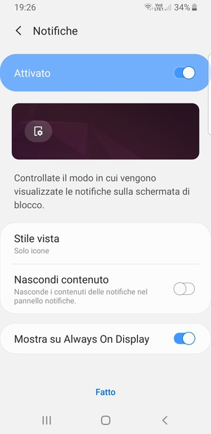 Seleziona le opzioni preferita e poi Fatto