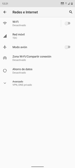 Seleccione Zona Wi-Fi/Compartir conexión