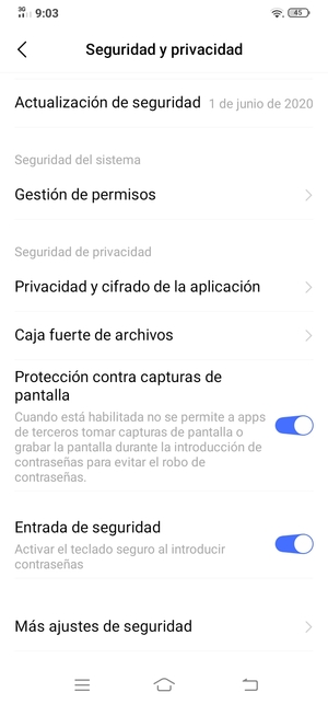 Desplácese y seleccione Más ajustes de seguridad