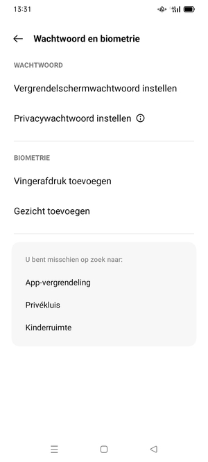 Selecteer Vergrendelschermwachtwoord instellen
