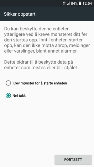 Velg FORTSETT