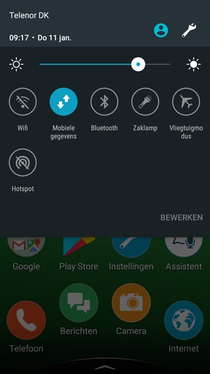 Pas helderheid aan op het vereiste niveau