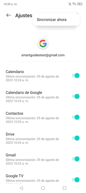 Seleccione Sincronizar ahora