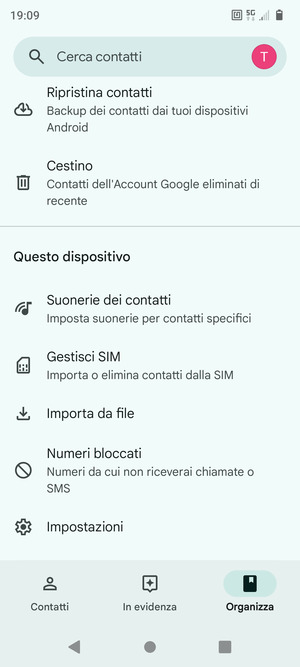 Scorri e seleziona Gestisci SIM