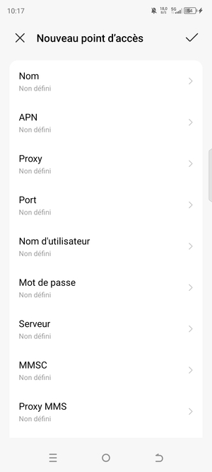 Saisissez les informations MMS