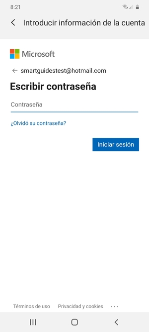 Introduzca su contraseña y seleccione Iniciar sesión