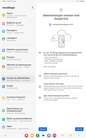 Velg Slå på