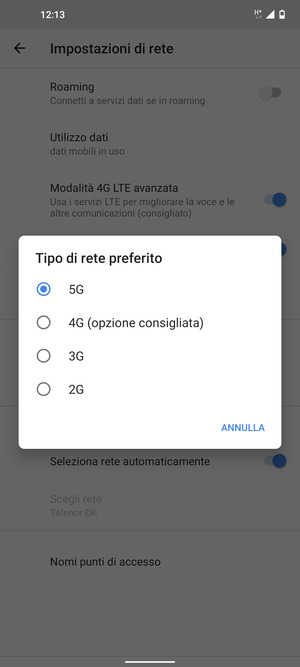 Seleziona la tua opzione preferita