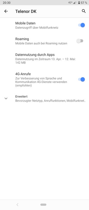 Wählen Sie Erweitert