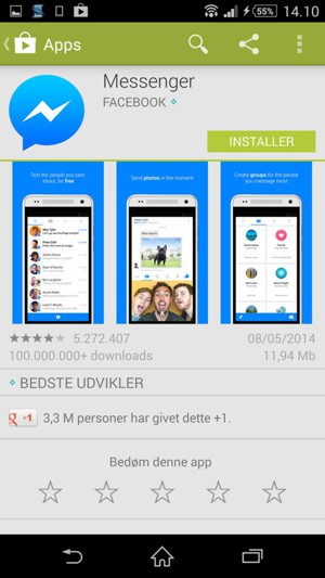 Vælg INSTALLER