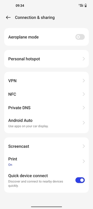 Select Personal hotspot