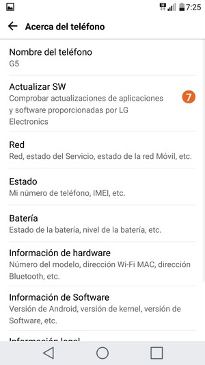 Seleccione Actualizar SW