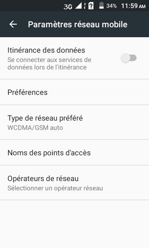 Pour changer de réseau en cas de problèmes de réseau, sélectionnez Opérateurs de réseau