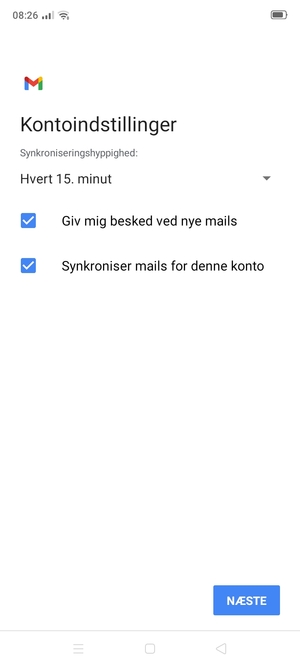 Vælg NÆSTE