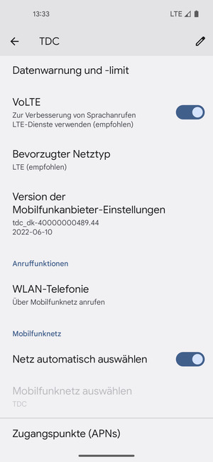 Scrollen Sie und wählen Sie Zugangspunkte (APNs)