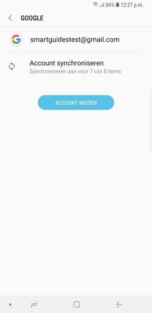 Selecteer Account synchroniseren