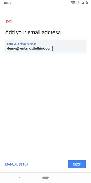 Enter your Email address and select NEXT
