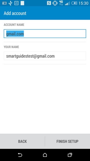 Give your account a name and enter your name. Select FINISH SETUP