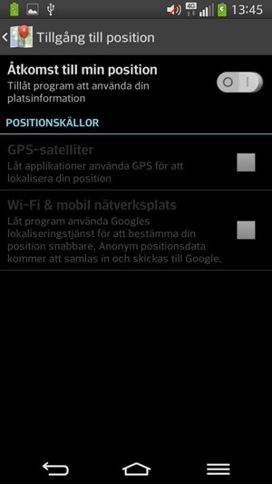 Stäng av Åtkomst till min position