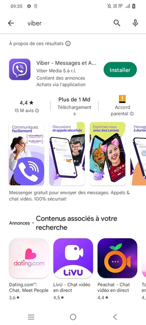 Sélectionnez l'appli