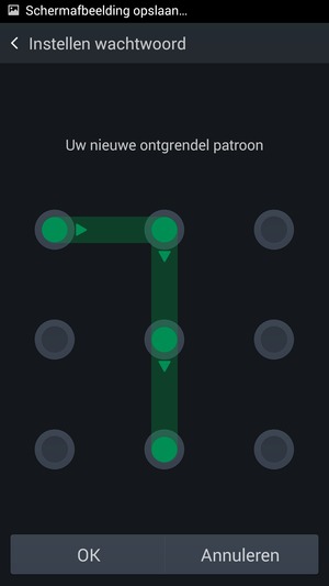 Teken het ontgrendelingspatroon nogmaals en selecteer OK