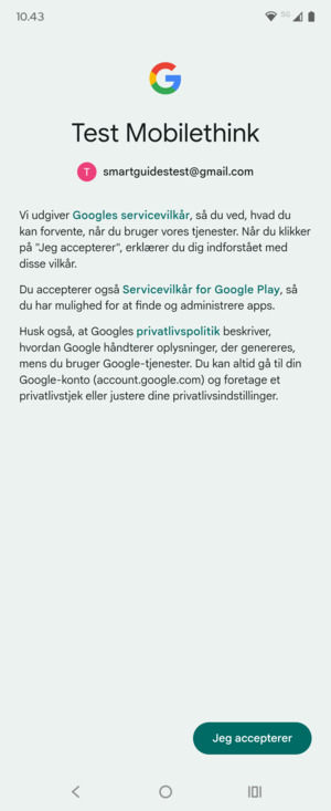 Vælg Jeg accepterer