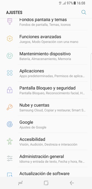 Desplácese y seleccione Pantalla Bloqueo y seguridad
