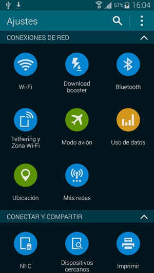 Desplácese y seleccione Más redes