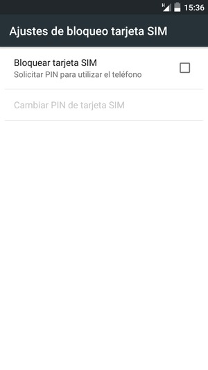 Marque la casilla de verificación Bloquear tarjeta SIM