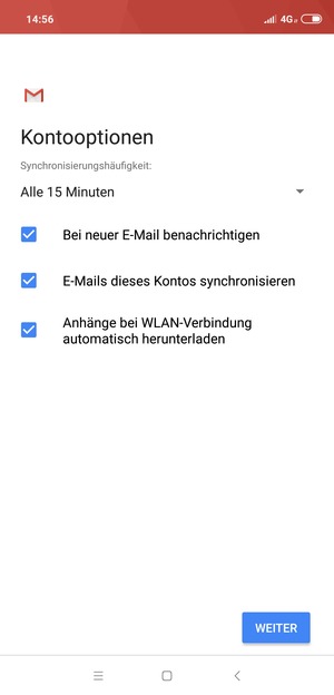 Wählen Sie WEITER