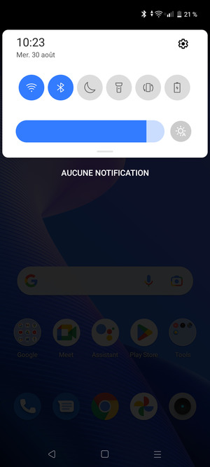 Déroulez à nouveau le menu du haut