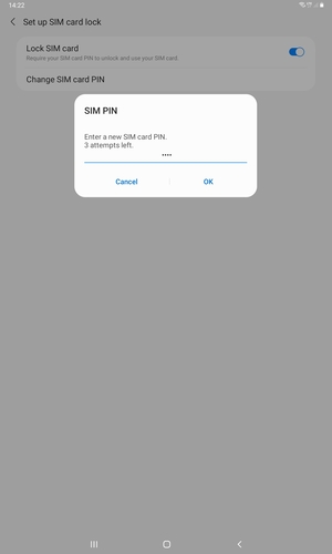 Enter your New SIM card PIN and select OK