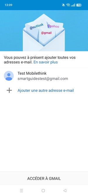 Sélectionnez ACCÉDER À GMAIL