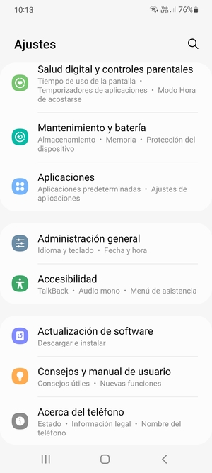 Desplácese y seleccione Actualización de software