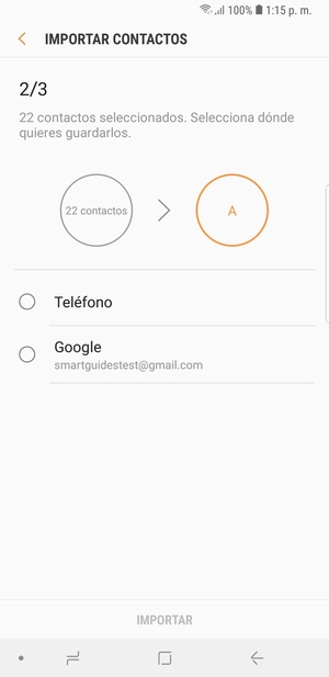 Seleccione su cuenta Google