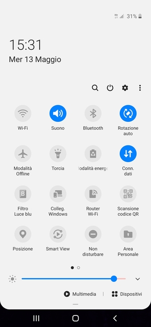 Seleziona il tasto v