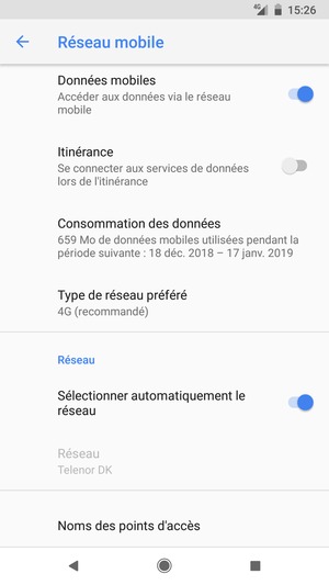 Sélectionnez Noms des points d'accès