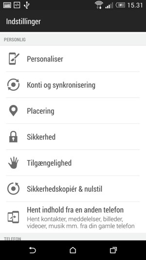 Vælg Sikkerhed