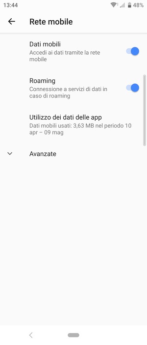 Attiva o disattiva Roaming