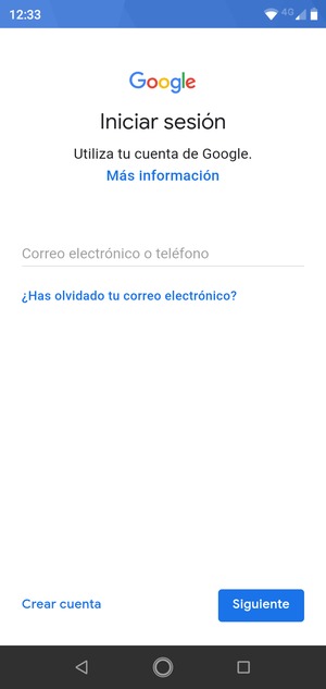 Introduzca su dirección de Gmail y seleccione Siguiente