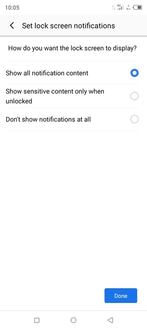Select your preferred option and select Done