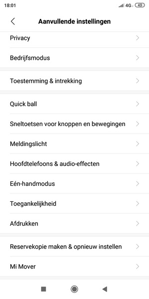 Selecteer Reservekopie maken & opnieuw instellen