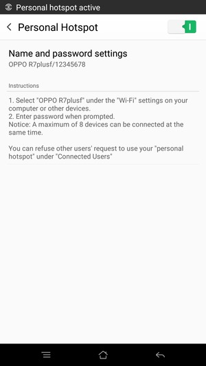 Your phone is now set up for use as a modem