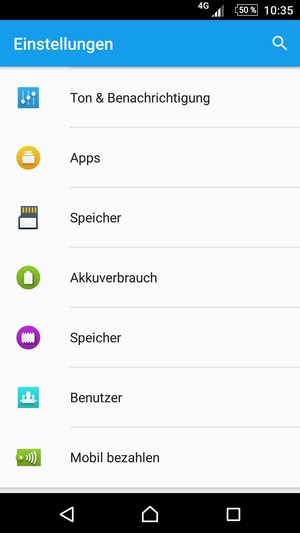 Gehen Sie zurück zum Einstellungen Menü und scrollen Sie und wählen Sie Akkuverbrauch